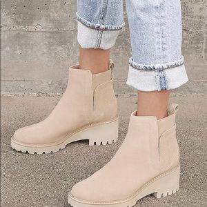 Huey Blush Suede Leather Ankle Boots - BRAND NEW
